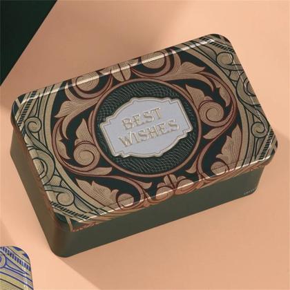 Imagem de Caixa De Presente Retangular De Natal Em Lata De Papelão Vazia Para Armazenamento De Biscoitos,