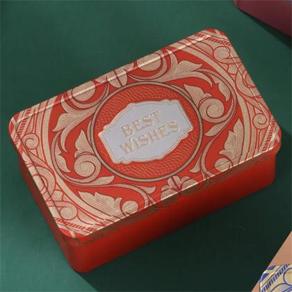 Imagem de Caixa De Presente Retangular De Natal Em Lata De Papelão Vazia Para Armazenamento De Biscoitos,