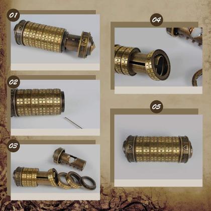 Imagem de Caixa de quebra-cabeça Cryptex Da Vinci Code Mini com compartimentos ocultos