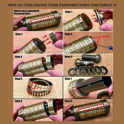 Imagem de Caixa de quebra-cabeça Cryptex Da Vinci Code Mini com compartimentos ocultos