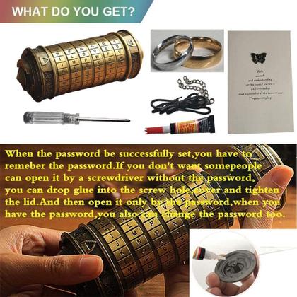 Imagem de Caixa de quebra-cabeça Cryptex Da Vinci Code Mini com compartimentos ocultos