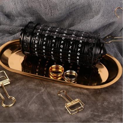 Imagem de Caixa de quebra-cabeça Cryptex Da Vinci Code Mini com compartimentos ocultos