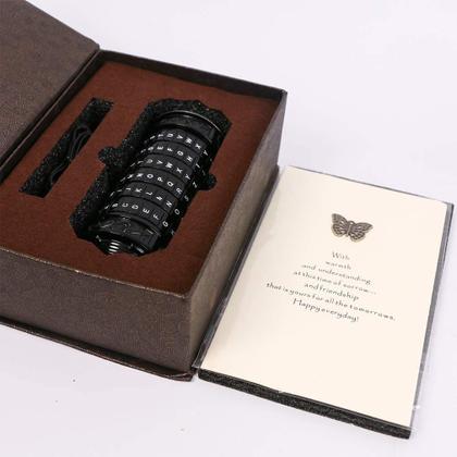 Imagem de Caixa de quebra-cabeça Cryptex Da Vinci Code Mini com compartimentos ocultos