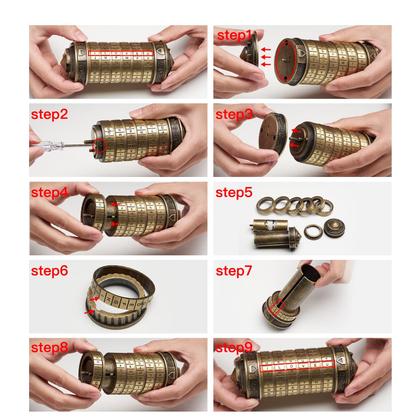Imagem de Caixa de quebra-cabeça Cryptex Da Vinci Code Mini com compartimentos ocultos