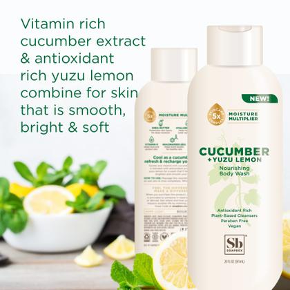 Imagem de Caixa de sabonete Body Wash Cucumber + Yuzu Lemon 600ml, pacote com 3