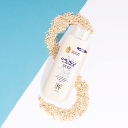 Imagem de Caixa de sabonete para lavagem corporal, leite de aveia e lavanda vegana, 600 ml, pacote com 3 unidades