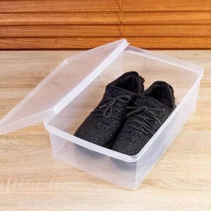 Imagem de Caixa de Sapato Transparente Empilhável Grande Ordene Organizadora 38 a 46 Plástico