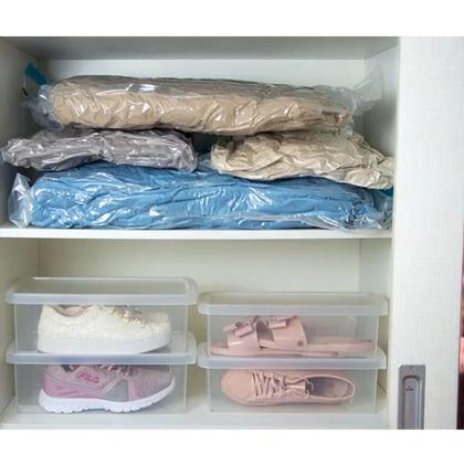 Imagem de Caixa de Sapato Transparente Empilhável Grande Ordene Organizadora 38 a 46 Plástico