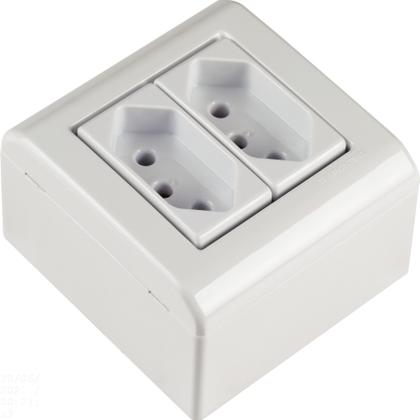 Imagem de Caixa de Sobrepor com 2 Tomadas 2P+T 10 A 250 V Tramontina LizFlex Branca