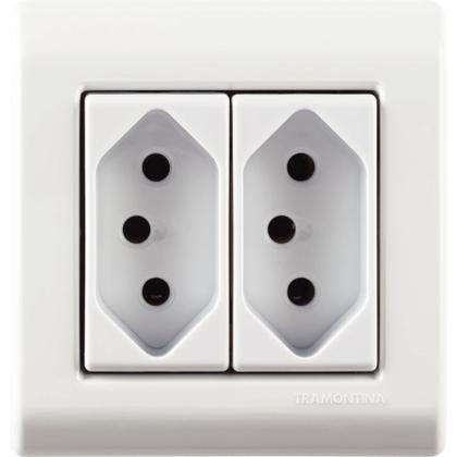 Imagem de Caixa de Sobrepor com 2 Tomadas 2P+T 10 A 250 V Tramontina LizFlex Branca