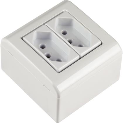 Imagem de Caixa de Sobrepor com 2 Tomadas 2P+T 10 A 250 V Tramontina LizFlex Branca