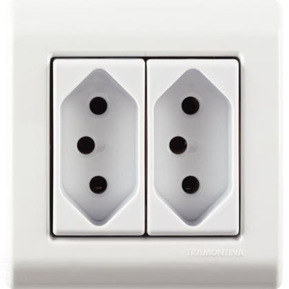 Imagem de Caixa de Sobrepor com 2 Tomadas 2P+T 10 A 250 V Tramontina LizFlex Branca