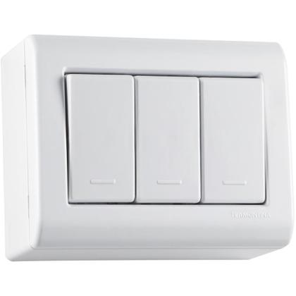 Imagem de Caixa de Sobrepor com 3 Interruptores Simples 10 A 250 V Tramontina LizFlex Branca