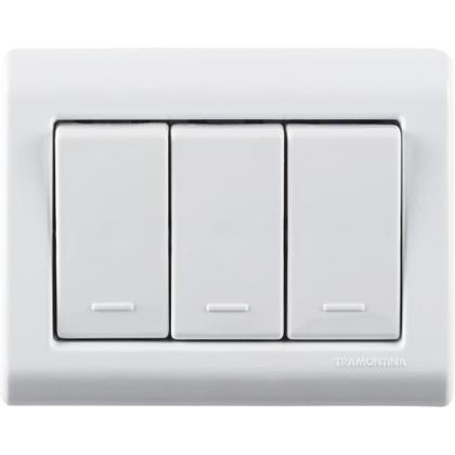 Imagem de Caixa de Sobrepor com 3 Interruptores Simples 10 A 250 V Tramontina LizFlex Branca