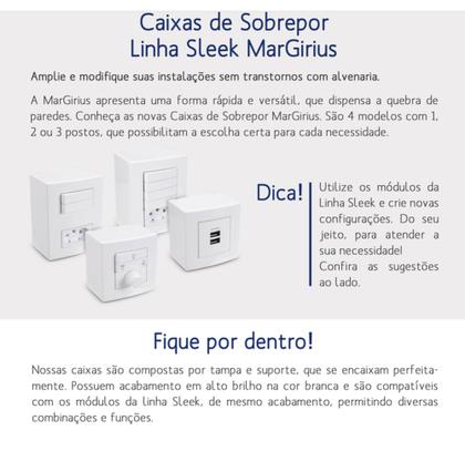 Imagem de Caixa de Sobrepor Sistema X Tomadas Tripla 20A Vermelho 250V Sleek