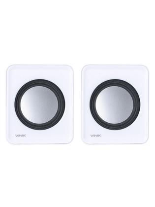 Imagem de Caixa De Som 2.0 Usb 5v 2x 1w Com Controlador De Volume Branca - Vs-01b