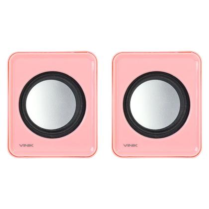Imagem de Caixa de Som 2.0 USB 5V 2X 1W com Controlador de Volume Rosa - VS-01R