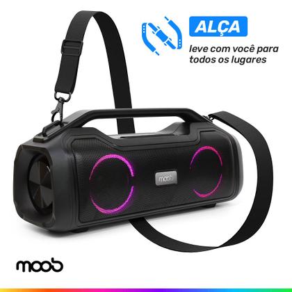 Imagem de Caixa de Som 80w Moob Fun Portátil Conectividade Bluetooth 5.0 Resistente á Água IPX5 Iluminação Led Função TWS Cartão SD Assistente Google e Siri