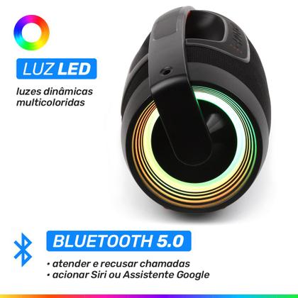 Imagem de Caixa de Som 80w Moob Live Portátil Conectividade Bluetooth 5.0 Resistente á Água IPX5 Iluminação Led Função TWS Assistente Google e Siri Bivolt