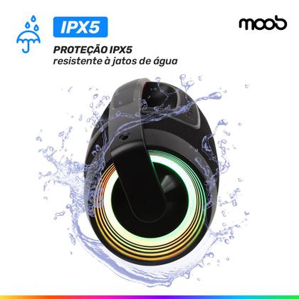 Imagem de Caixa de Som 80w Moob Live Portátil Conectividade Bluetooth 5.0 Resistente á Água IPX5 Iluminação Led Função TWS Assistente Google e Siri Bivolt