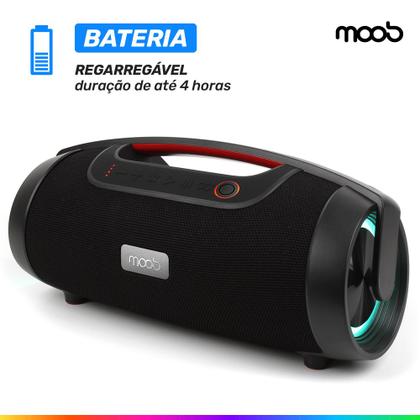 Imagem de Caixa de Som 80w Moob Live Portátil Conectividade Bluetooth 5.0 Resistente á Água IPX5 Iluminação Led Função TWS Assistente Google e Siri Bivolt