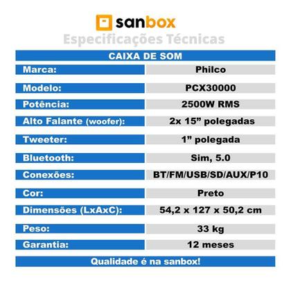 Imagem de Caixa De Som Acústica Philco Pcx30000 Com 01 Microfone