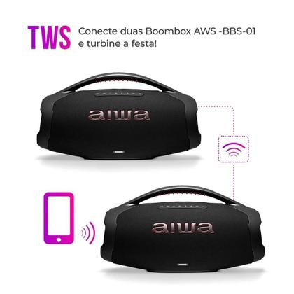 Imagem de Caixa de Som Aiwa Boombox Plus BBS-01-B, Bluetooth, 200W RMS, IP66, 30 Horas de Bateria, Preto - 4899-01