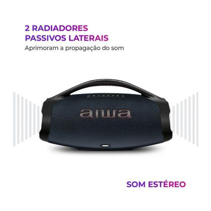 Imagem de Caixa de Som Aiwa Boombox Plus BBS-01-LBL, Bluetooth, RGB, 200W RMS, IP66, 30 Horas de Bateria, preto - 9531-01