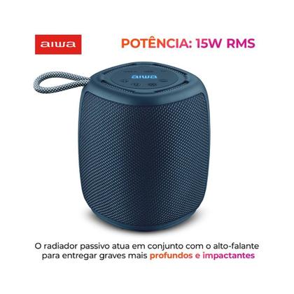 Imagem de Caixa De Som AIWA Mini Speaker, RGB, IPX4, Bluetooth 5.3, Bivolt, Azul - AWS-SP-03-BL