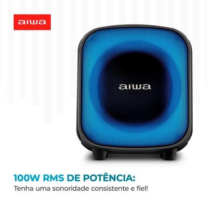 Imagem de Caixa De Som AIWA Party Box Bivolt, RGB, Bluetooth 5.3, Preto - AWS-PB-07