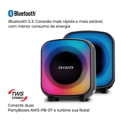 Imagem de Caixa De Som AIWA Party Box Bivolt, RGB, Bluetooth 5.3, Preto - AWS-PB-07