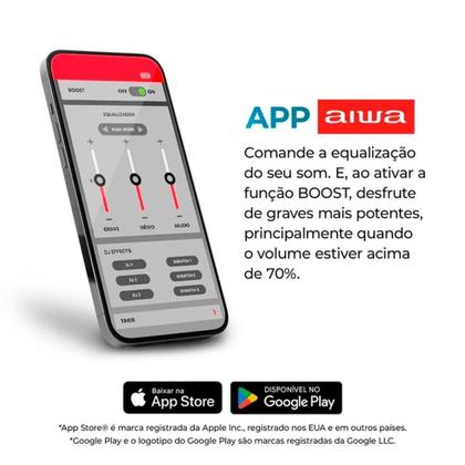 Imagem de Caixa De Som AIWA Party Box Bivolt, RGB, Bluetooth 5.3, Preto - AWS-PB-07