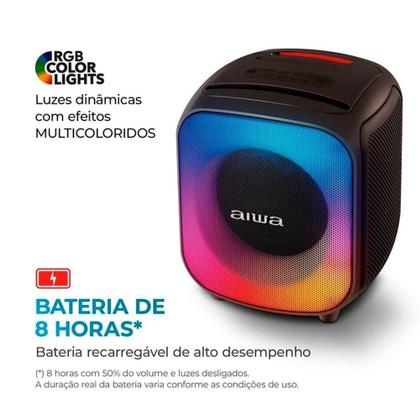 Imagem de Caixa De Som AIWA Party Box Bivolt, RGB, Bluetooth 5.3, Preto - AWS-PB-07