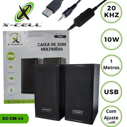 Imagem de Caixa de Som Ajuste Usb P2 Computador 10w Amplificada 3.5 mm