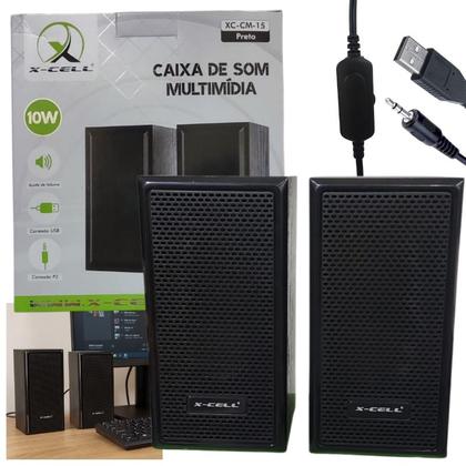 Imagem de Caixa de Som Ajuste Usb P2 Computador 10w Amplificada 3.5 mm