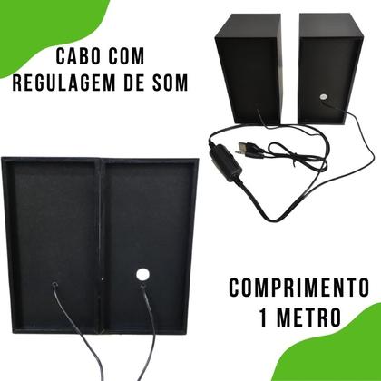 Imagem de Caixa de Som Ajuste Usb P2 Computador 10w Amplificada 3.5 mm