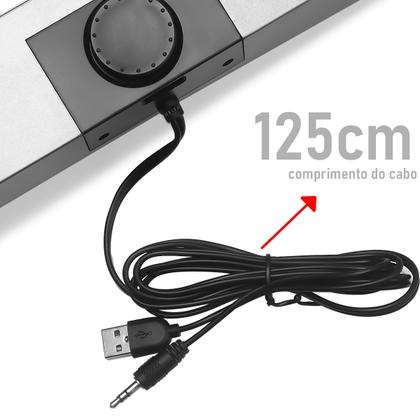 Imagem de Caixa De Som Alto Falante Potente Para Pc Notebook Computador Soundbar P2 USB 2.0