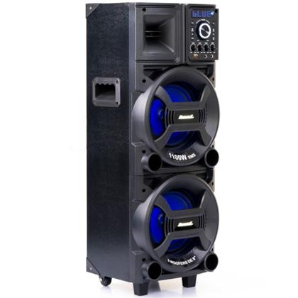 Imagem de Caixa de som amplificada 1100W RMS com 2 Woofers 8" Luz Led e Bluetooth - Black ACA 1101 (110V/220V)