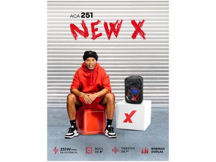 Imagem de Caixa de Som Amplificada Bluetooth Amvox ACA 251 New X 250W 8” USB com Tweete