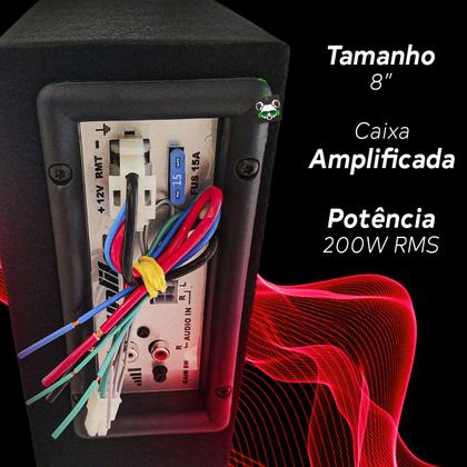 Imagem de Caixa de Som Amplificada Mini Slim 200W 4 Ohms 8 Polegadas