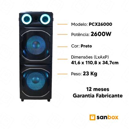 Caixa de Som Amplificada Philco PCX26000 Flash Lights 2600W