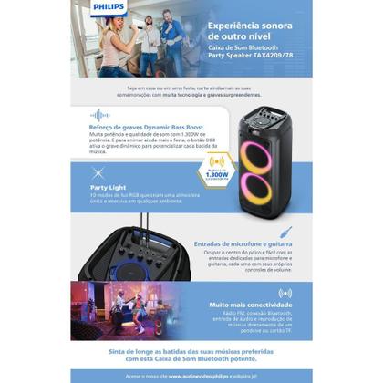 Imagem de Caixa de Som Amplificada Philips Tax 4209/78 1300W Bluetooth USB