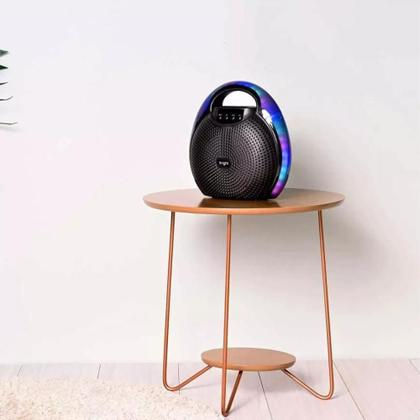 Imagem de Caixa de Som Amplificada Portátil Bluetooth Bateria Color Drip Bright 100w Bivolt com Led Radio FM