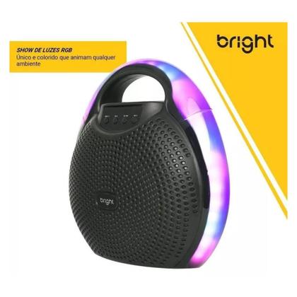 Imagem de Caixa de Som Amplificada Portátil Bluetooth Bateria Color Drip Bright 100w Bivolt com Led Radio FM