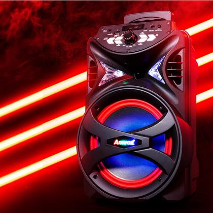 Imagem de Caixa de Som Amplificada Preta Bivolt Bluetooth Aca 255 Hit 250w Amvox