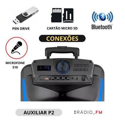 Caixa de Som Amplificada Pulse Burst 550W Bluetooth Bivolt