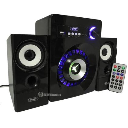 Imagem de Caixa De Som Amplificada Subwoofer 2.1 Bluetooth 16w P/ Pc Som Estério KP6022BH