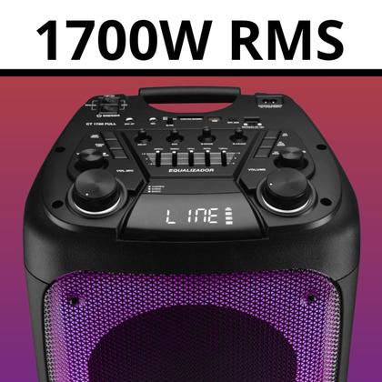 Imagem de Caixa de Som Amplificada TRC CT1700 FULL 1700W com Controle e Microfone