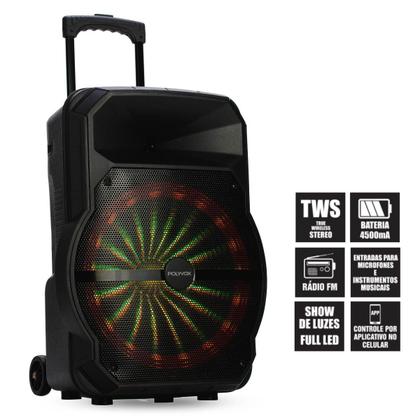 Imagem de Caixa De Som Amplificada Xc-715 TWS Polyvox Bluetooth Usb 700w + Microfone com Fio Polyvox