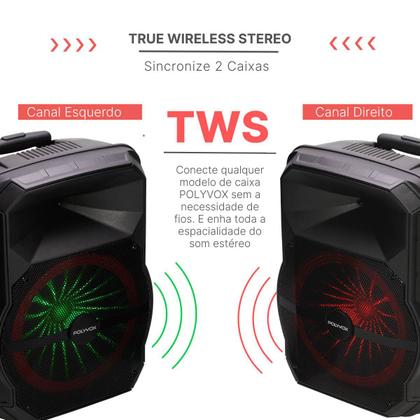 Imagem de Caixa De Som Amplificada Xc-715 TWS Polyvox Bluetooth Usb 700w + Microfone com Fio Polyvox